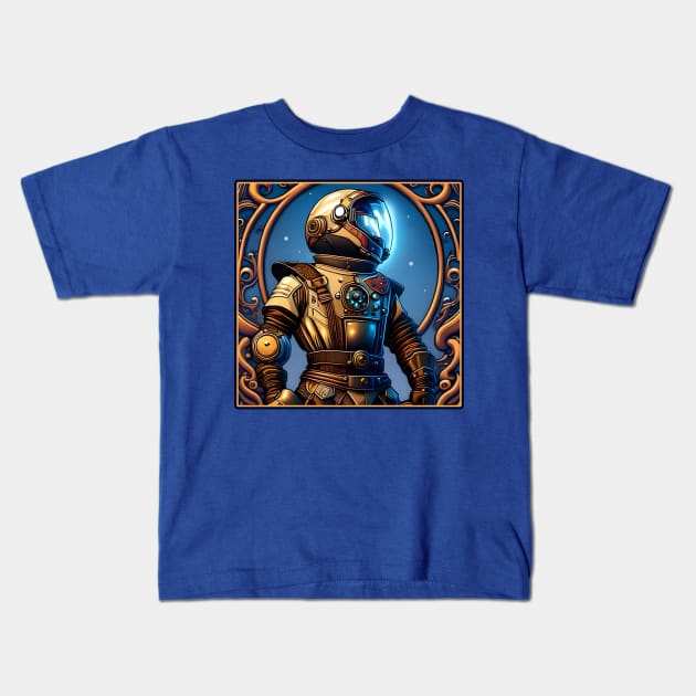 Retro Spaceman Kids T-Shirt by skyrocket